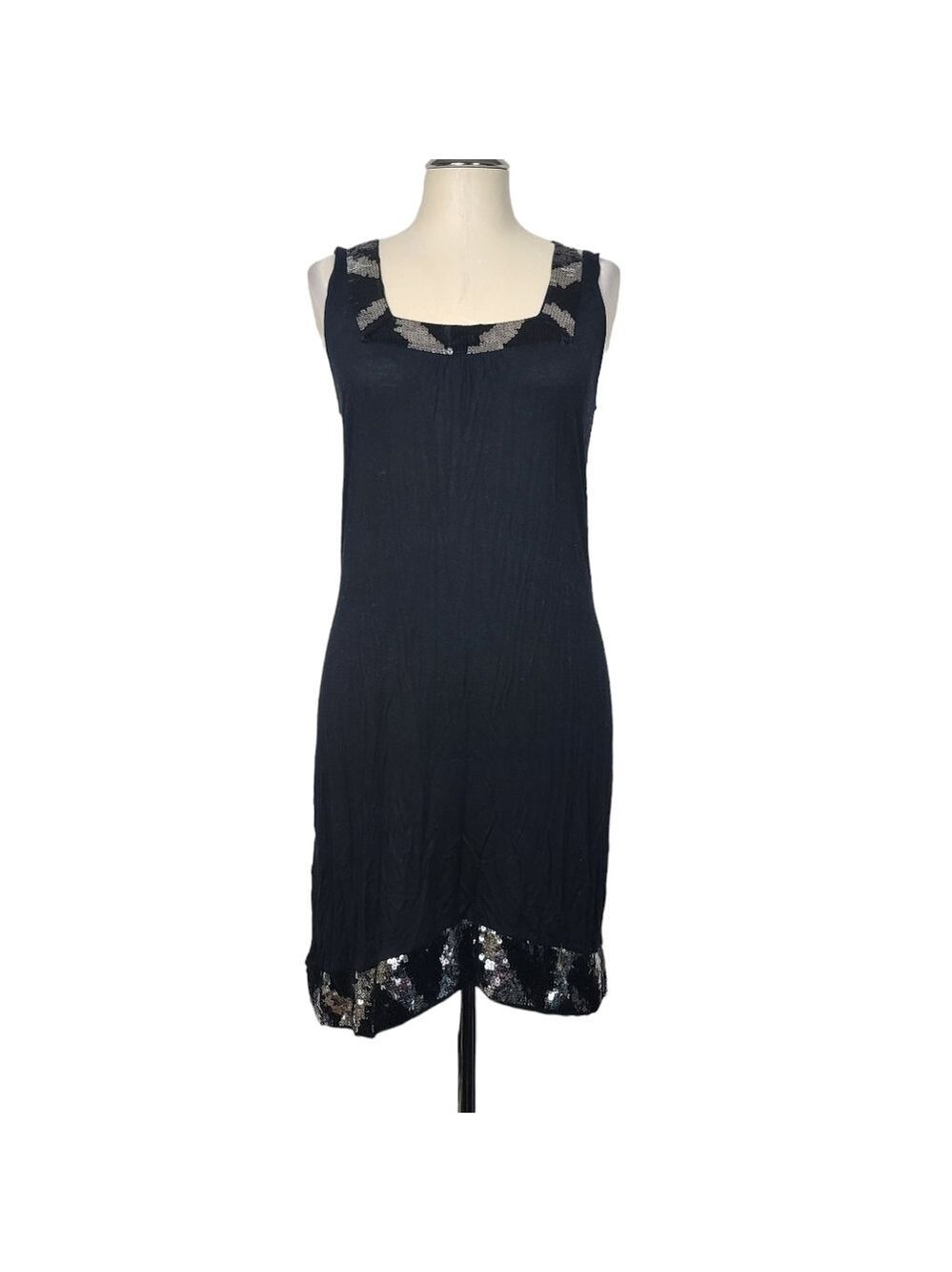 Express Black Sleeveless Sequins Lightweight Dress XS